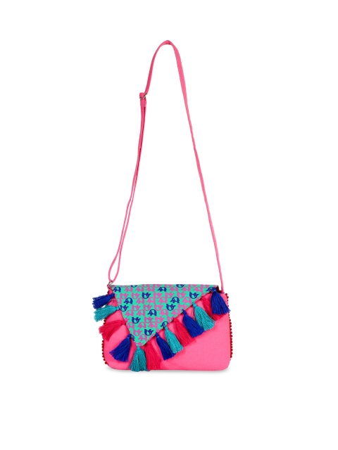 

Anekaant Pink & Blue Printed Sling Bag