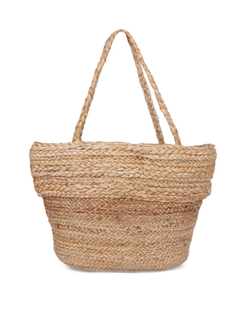 

Diwaah Beige Self Design Basket Weave Shoulder Bag