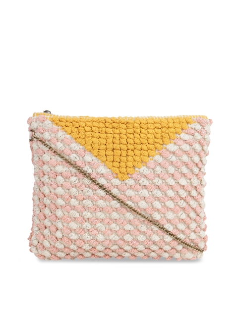 

Diwaah Pink & White Self Design Sling Bag