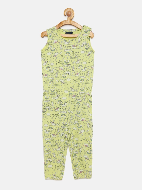 

Juniors by Lifestyle Yellow Printed Basic Jumpsuit