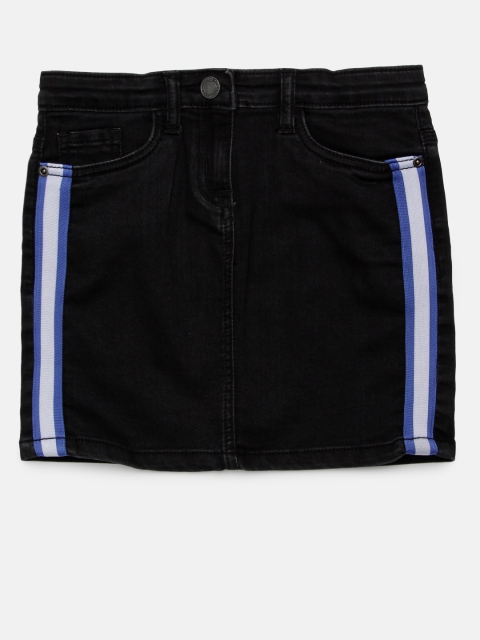 

Bossini Girls Black Solid Denim Skirt