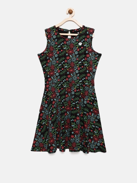 

Fame Forever by Lifestyle Girls Black Printed Fit & Flare Dress