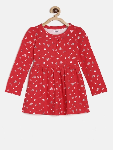 

Juniors by Lifestyle Girls Red Printed Fit and Flare Dress