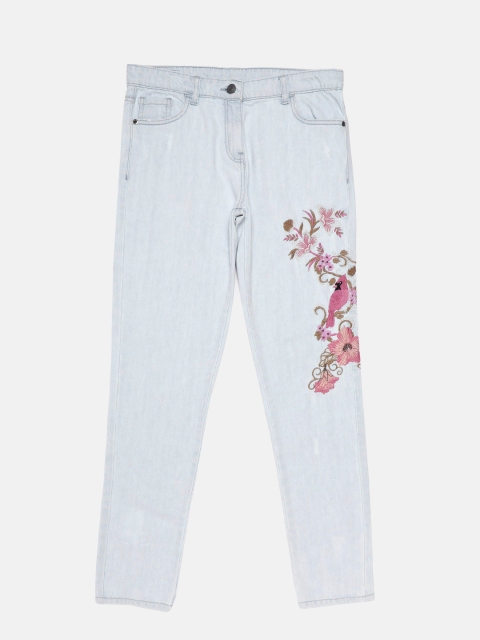 

Bossini Girls Blue Regular Fit Mid-Rise Low Distress Jeans