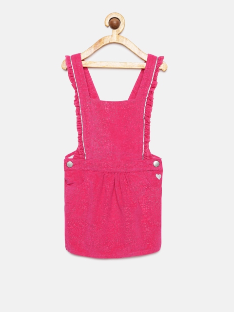 

Juniors by Lifestyle Girls Pink Solid Pinafore Dress