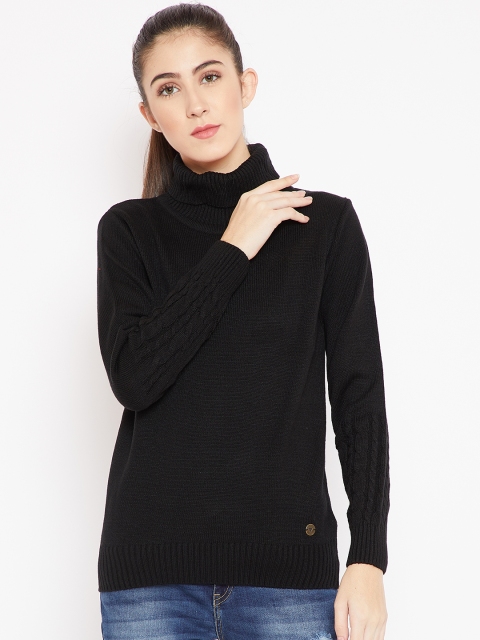 

Cayman Women Black Solid Woollen Pullover