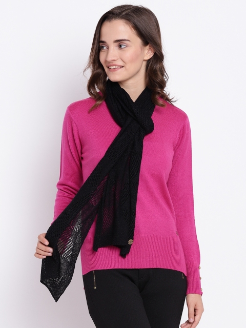 

Cayman Women Black Open Knit Woollen Stole