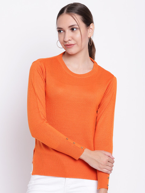 

Cayman Women Orange Solid Pullover