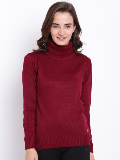 

Cayman Women Burgundy & Beige Pullover