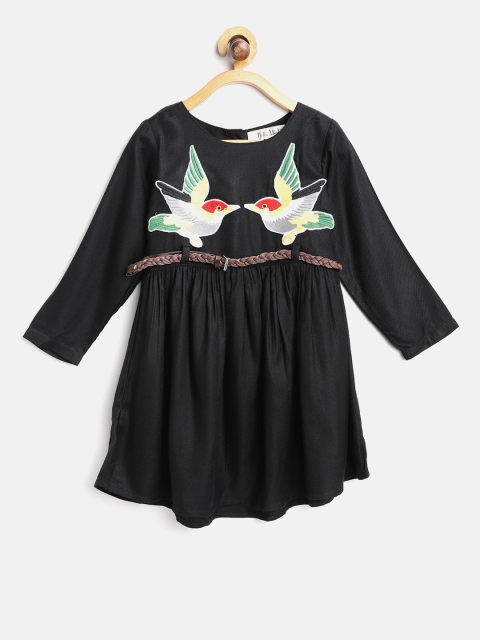 

Bella Moda Girls Black Applique Fit & Flare Dress