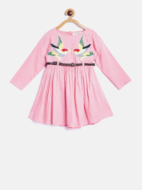 

Bella Moda Girls Pink Applique Detail Fit & Flare Dress