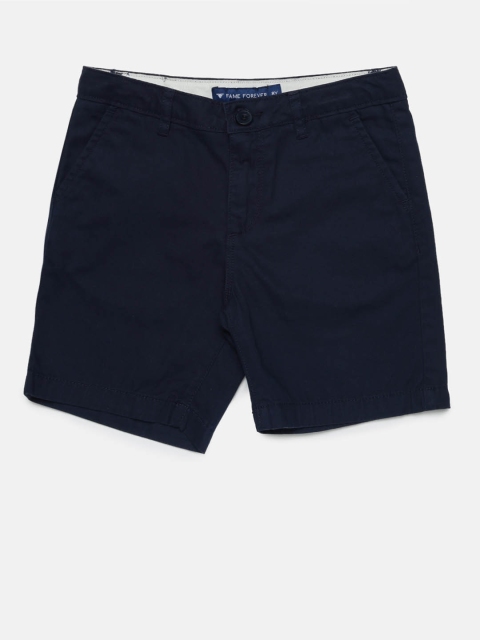 

Fame Forever by Lifestyle Boys Navy Blue Solid Regular Fit Chino Shorts