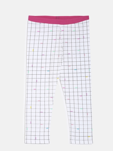 

Juniors by Lifestyle Girls White Checked Leggings