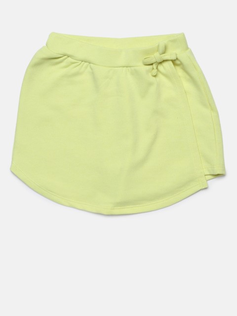 

Juniors by Lifestyle Girls Lime Yellow Solid Regular Fit Skorts