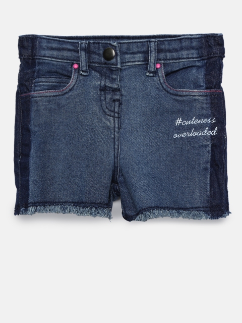 

Juniors by Lifestyle Girls Blue Solid Regular Fit Denim Shorts