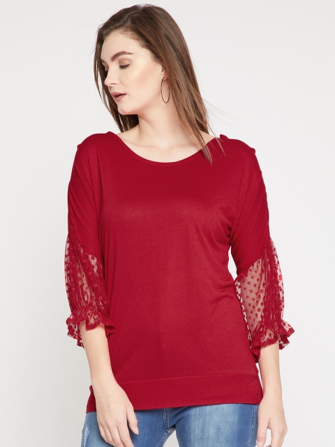 

Marie Claire Women Red Solid Top