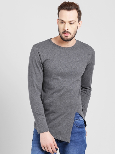 

Rigo Men Charcoal Grey Solid Round Neck T-shirt