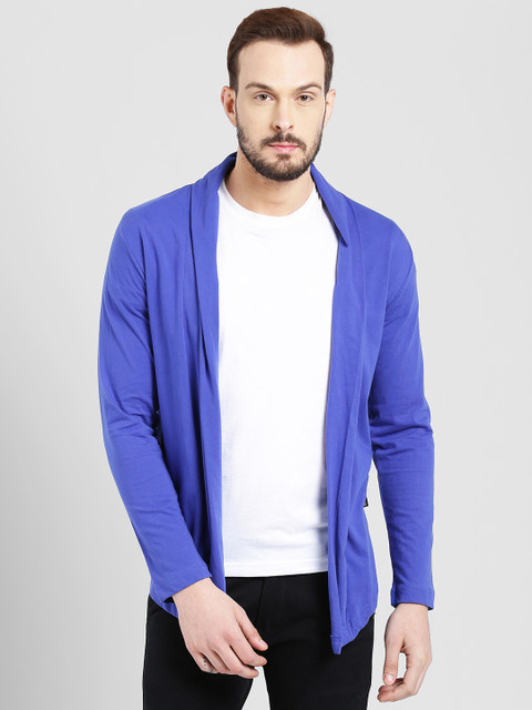 

Rigo Blue Solid Open Front Shrug