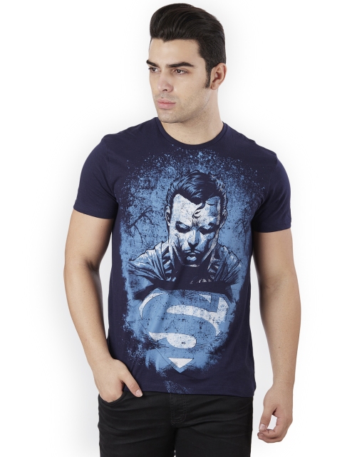 

Free Authority Men Blue Superman Printed Round Neck T-Shirt