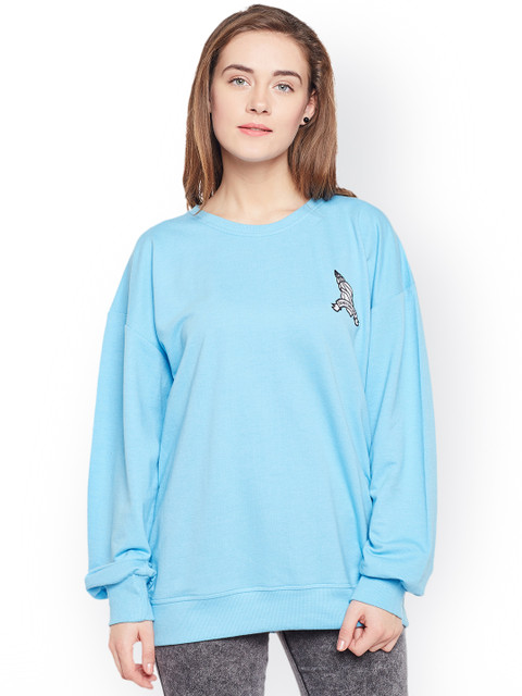 

Club York Women Blue Solid Sweatshirt