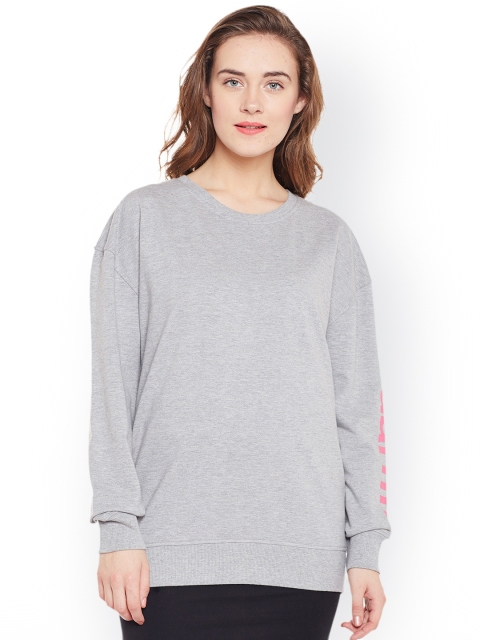 

Club York Women Grey Solid Sweatshirt