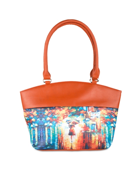 

Vivinkaa Orange & Blue Digi Printed Shoulder Bag