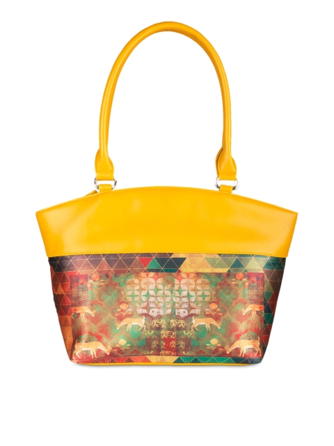 

Vivinkaa Yellow Digi Printed Shoulder Bag