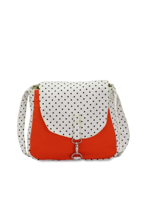 

Vivinkaa Orange & White Printed Sling Bag