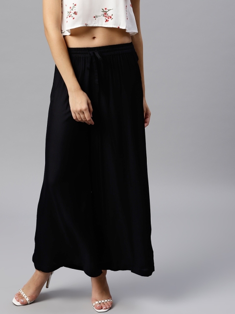 

Juniper Women Black Wide Leg Solid Palazzos