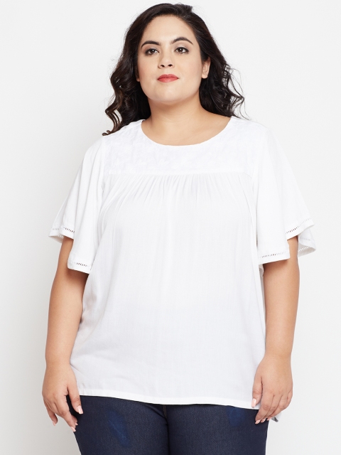 

NuBella Plus Size Women White Solid Top