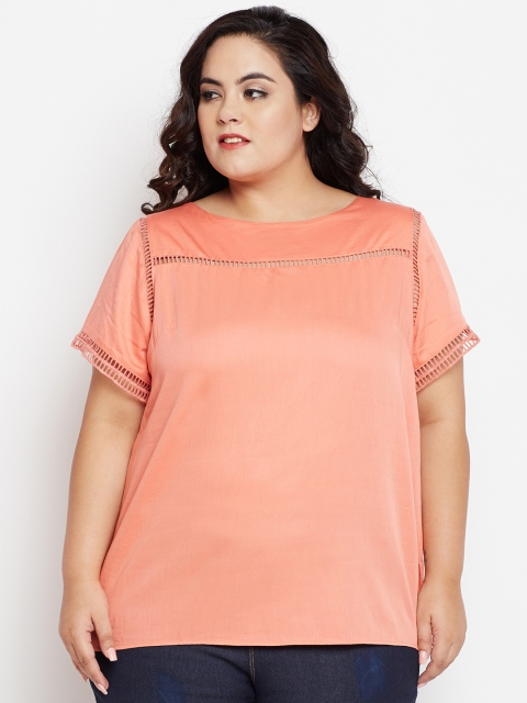 

NuBella Plus Size Women Peach-Coloured Solid Top