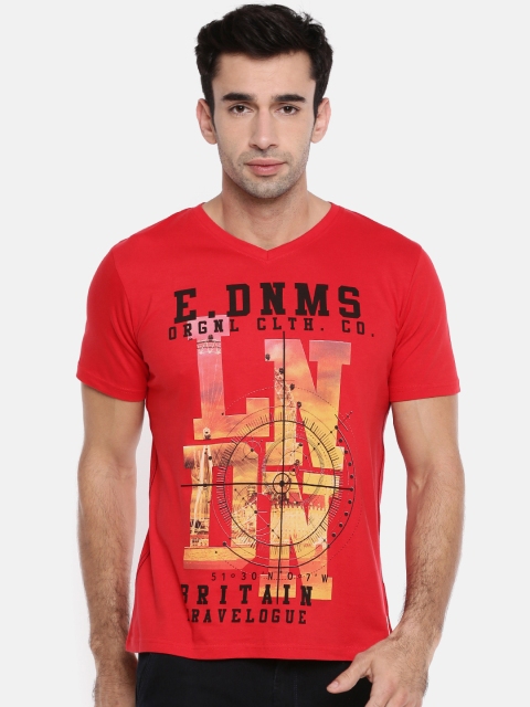 

ELABORADO Men Red Printed T-shirt