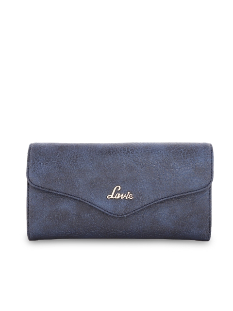 

Lavie Women Blue Solid Three Fold Wallet