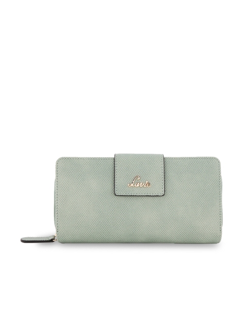 

Lavie Women Green Textured Zip Around Wallet