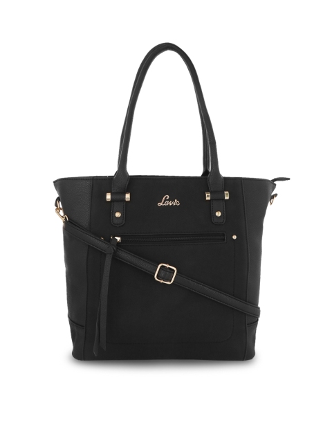 

Lavie Black Solid Tote Bag