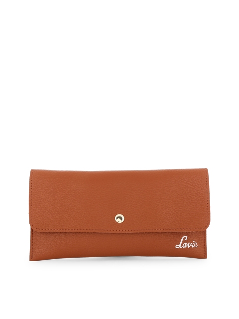 

Lavie Women Tan Brown Solid Two Fold Wallet
