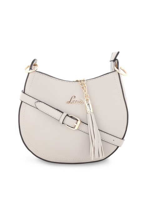 

Lavie Grey Solid Sling Bag with Tasselled Detail