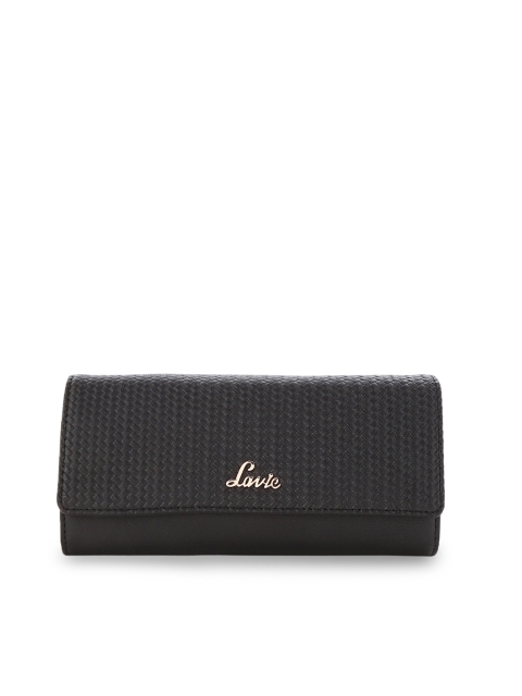 

Lavie Women Black Textured Three Fold Wallet