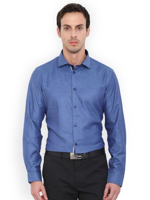 

Arrow New York Men Blue Regular Fit Self Design Formal Shirt