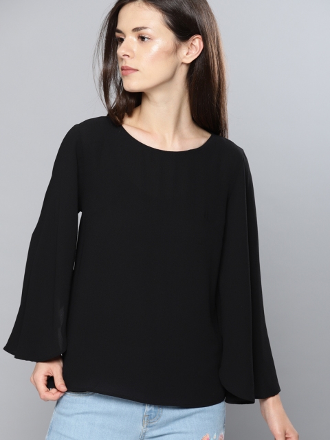 

NUSH Women Black Solid Top