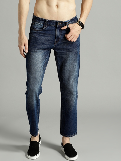 

Roadster Men Navy Blue Slim Fit Mid-Rise Low Distress Jeans