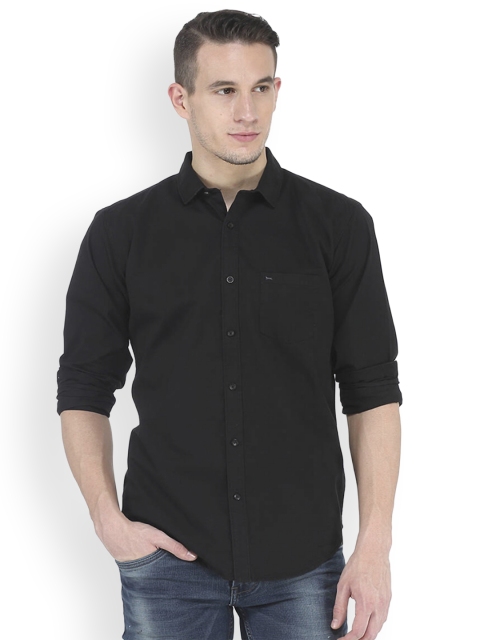 

Basics Men Black Slim Fit Solid Casual Shirt
