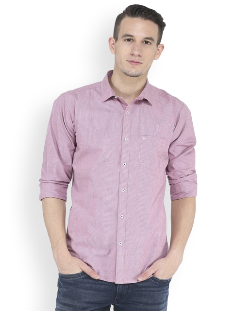 

Basics Men Red & Blue Slim Fit Checked Casual Shirt