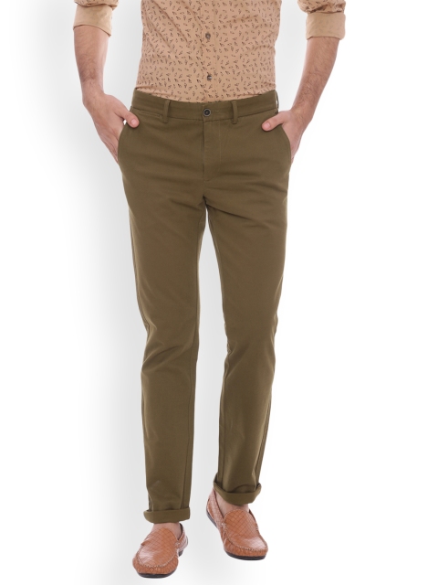 

Basics Men Brown Slim Fit Self Design Chinos