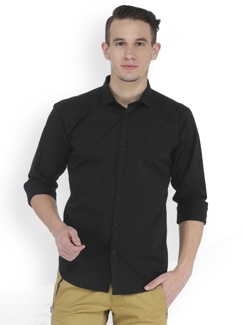 

Basics Men Black Slim Fit Solid Casual Shirt