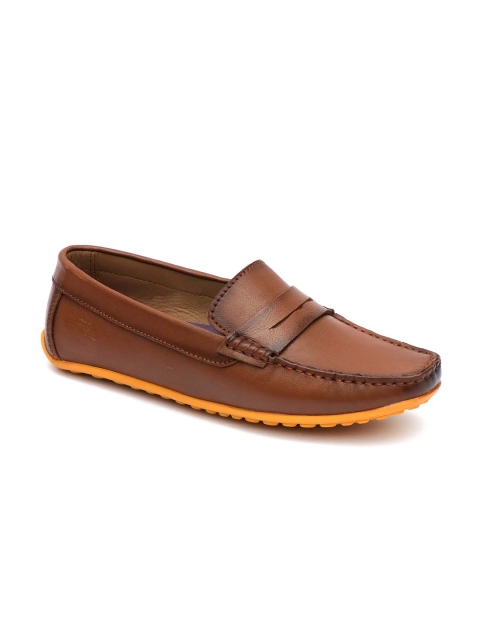 

Hitz Men Tan Solid Leather Loafers