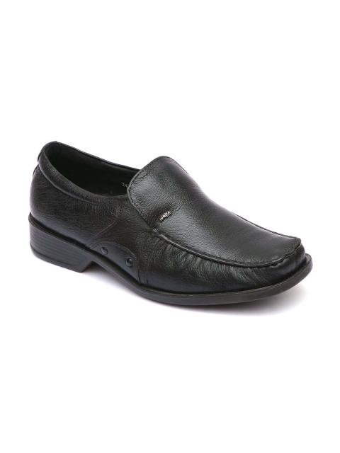 

Hitz Men Black Solid Leather Slip On Formal Shoes