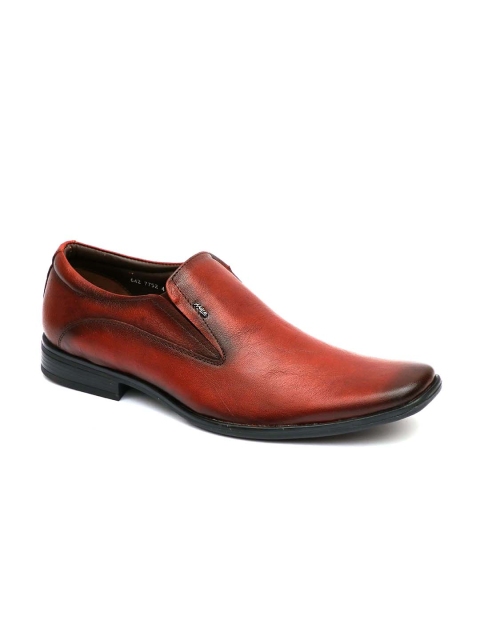 

Hitz Men Tan Brown Leather Formal Slip-On