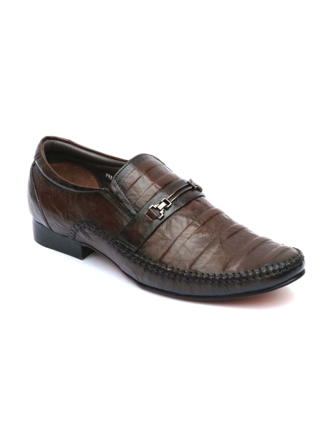 

Hitz Men Brown Genuine Leather Slip On Party Formal Shoes