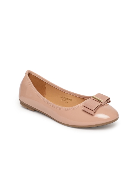 

Van Heusen Women Pink Solid Synthetic Patent Ballerinas